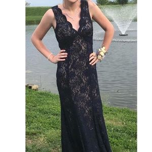 Prom Dress- Navy Lace Worn Once